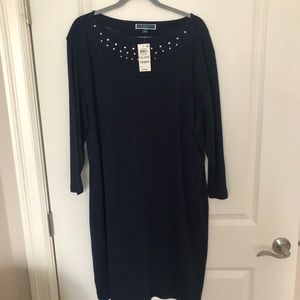NWT Karen Scott Navy Dress